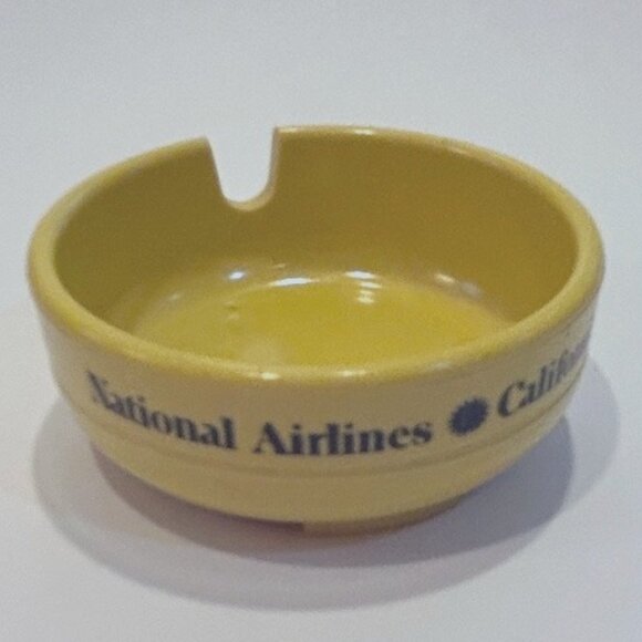 National Airlines Small Ashtray Yellow VINTAGE - Picture 3 of 12